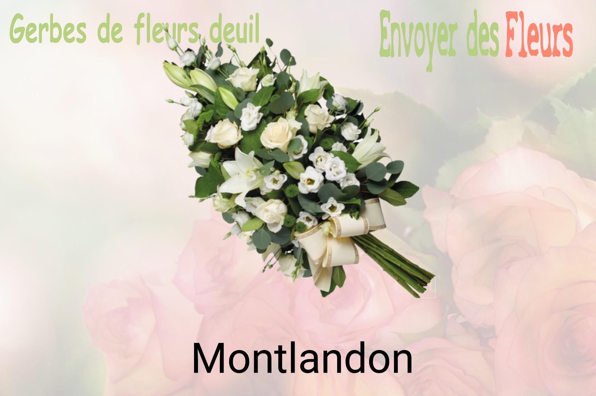 Gerbe de fleurs de deuil livrée à Montlandon